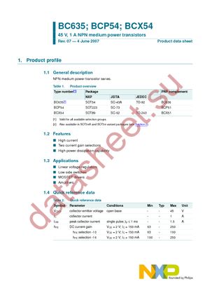 BCP54-16 T/R datasheet  